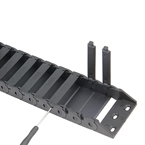 15x50mm Drag Chain Length 1Meter Inside Open Type Black Plastic Flexible Cable Carrier R28 with 1Kit End Connectors for 3D Printer and CNC Machines (15mmx50mm-Inside Open) 15mmx50mm