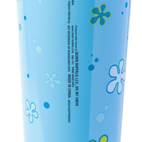 Silver Buffalo Spongebob Squarepants, Stainless Steel Tumbler, 24oz Life is the Bubbles