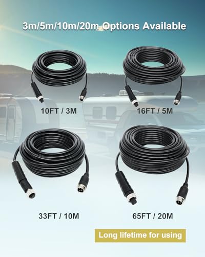 4 Pin Camera Extension Cable Backup Camera Extension Cord 65FT/20M