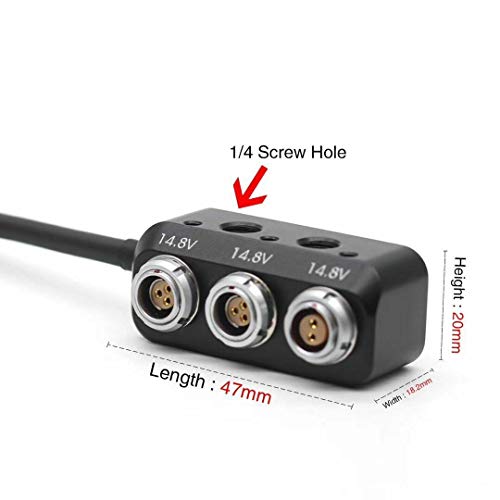 SZRMCC 1 to 3 Camera Power Splitter RS Fischer 3 Pin Male to 2X Fischer RS 3Pin and 1x 0B 2Pin Female