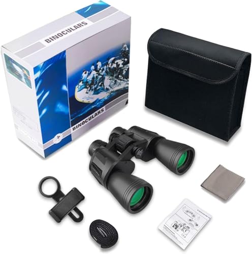 20x50 Binoculars for Adults, High-Powered HD Professional Binoculars with BAK4 Prism and FMC Lens, Waterproof for Bird Watching, Hunting, Travel and Hiking Black