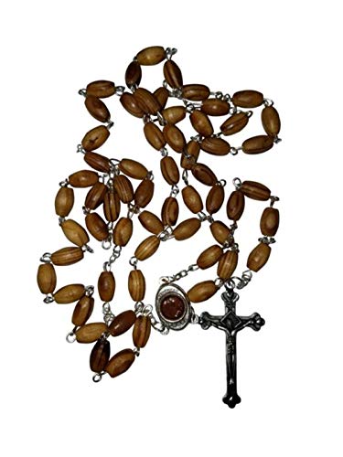 Lot of 12 Jerusalem Soil Bethlehem Olive Wood Rosaries w/ Holy Earth Relic