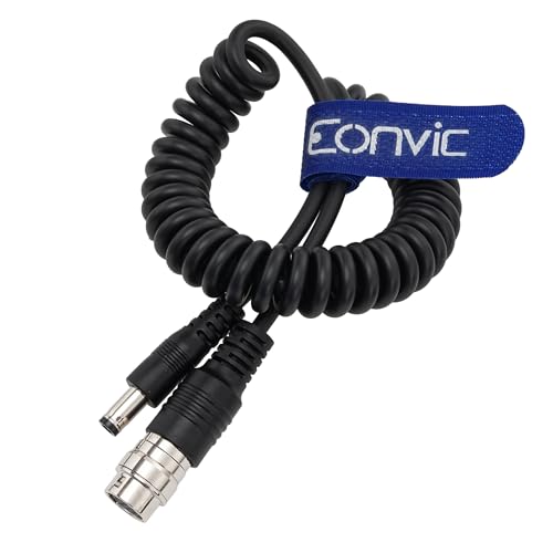 12 Pin Female Hirose to 12V DC Coiled Power Cable for GH4 B4 2/3" Fujinon Canon Nikon Camera Lens