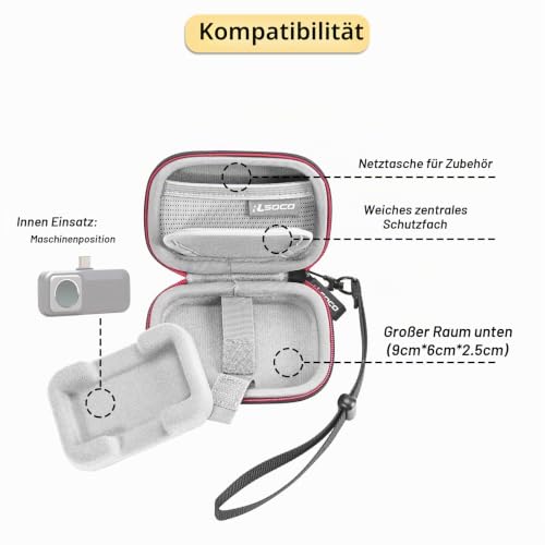 RLSOCO Thermal Imaging Camera Bag for Thermal Master P1/P3 & HIKMICRO Mini2 V2/Mini2/Minie & FLIR ONE Pro/Gen 3/Pro LT & TOPDON TC002C-A/TC001/TC002C Duo/TS001/TC001-A & Fluke TC01C/TC01A Thermal Imaging Camera