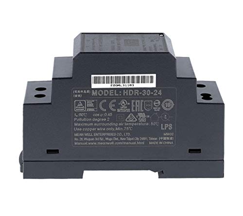 Mean Well HDR-30-24 DIN Rail Power Supply DIN-Rail 24 VDC 1.5 A 36 Watt Single Pack Single
