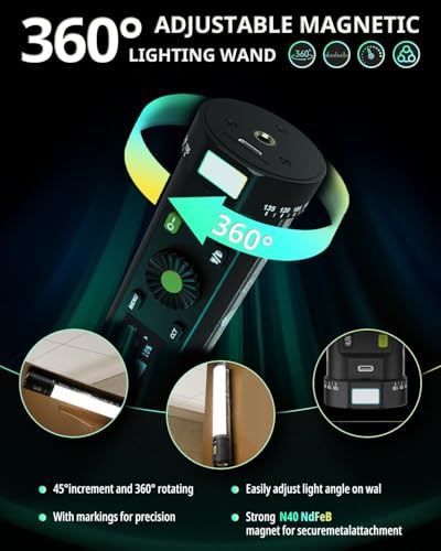 RGB Tube Light TL30,12" Handheld LED Light Stick,5000mAh Battery