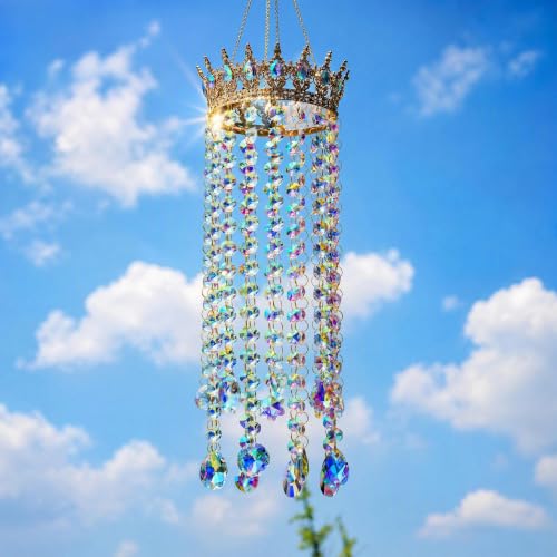 23.5'' Crown Crystal Suncatcher for Window Hanging Garden Sun Catcher Decor Crown-large