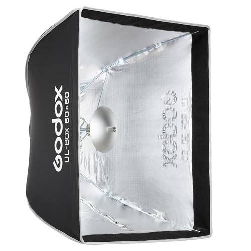 Godox 24"x24" Foldable Square Softbox, Quick Release Strip Soft Box 24"x24"