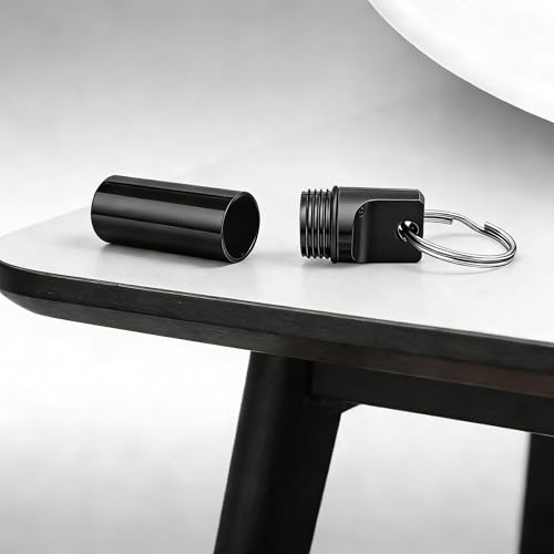 4 PCS Cremation Jewelry Urn Keychains for Ashes, Memorial Cylinder Vial Keepsake Keychain Set, 2 Black and 2 Silver, Ash Holder for Loved Ones or Pets, Hair, Fur, Small Mementos