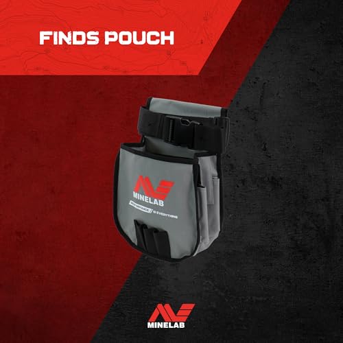 MINELAB multi-pocket finds pouch with secure straps and hard shell for tool storage