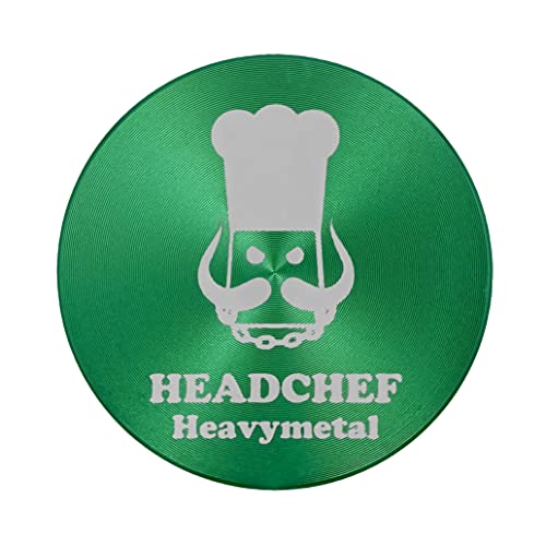 Headchef Heavymetal 55mm, 2 Piece Grinder, Metal Herb Grinder with Magnetic Lid (Soilent Green)