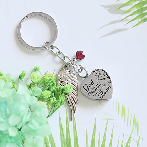 Heart Urn Necklace for Ashes Cremation Jewelry Urn Keychain for Ashes with Birthstone Cremation Keychain January