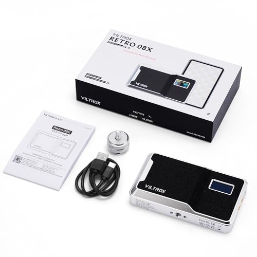 VILTROX 6000mAh On Camera LED Light, APP Control RGB Video Light 8W Retro 08X