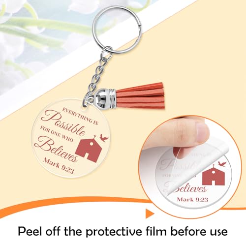 Ximalun 8 Pcs Acrylic Christian Keyrings Inspirational Bible Verse Keyrings Bulk Religious Scripture Gifts Christian Gifts for Women Men Friends Family Coworker Teacher Student Church Members