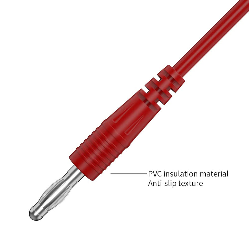 [Australia - AusPower] - 2pcs Banana Plug to Alligator Clip Test Lead Cable Line Wire, 4mm Banana Plug for Multi-Meter, Electrical Test Jumper Wire 100cm/3.3ft J.70056A B 