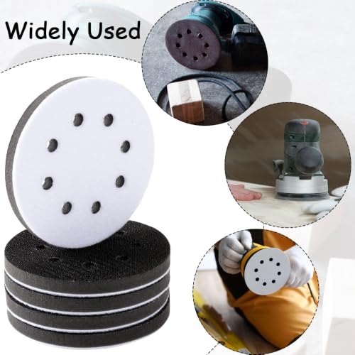 Ysglory 5-inch 8-hole foam sanding pads for orbital sander, 10-pack sanding disc backing pads
