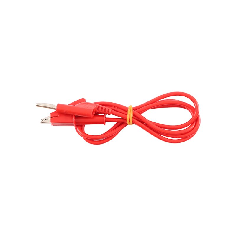 [Australia - AusPower] - Banana Plug Test Leads Alligator Clips,1m Red 4mm Test Wire,1500V 10A, Multimeter Test Lead Cable for Electrical Testing 2PCS 