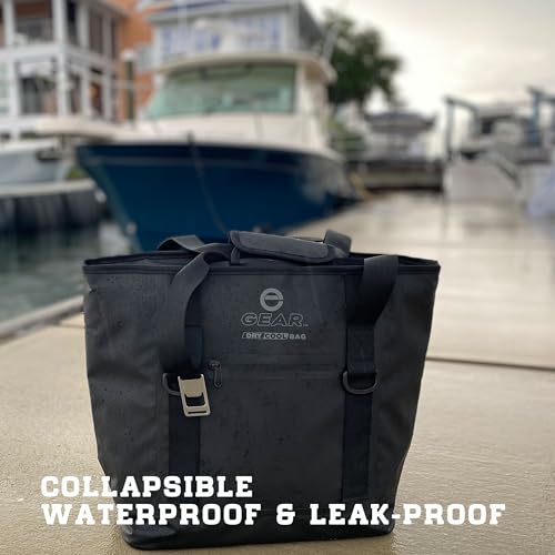 Soft Sided Cooler Tote Bag – Waterproof Leakproof Insulated Dry Bag Cooler with Zipper Top, Collapsible Beach, Pool, Boat, Grocery Cooler (20 or 36 Cans) Grey 20 Liter