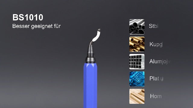 flintronic Universal Deburring Tool Metal Handle Hand Deburring Tool | With 10 replacement blades, 360° rotating blade cutting tool for 3D printers, plastic (1 tool + 11 blades) 11 pieces blue