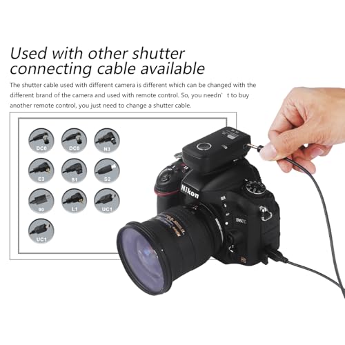 Camera Wireless Shutter Release Remote Control for Canon EOS R5 C, R3, R6, 5D, For Fujifilm GFX 50S II, for Olympus E-M1 Mark III, E-M5 III;Replaces Canon TC-80N3, RS-60E3, Fuji RR-100, Olympus RM-CB2