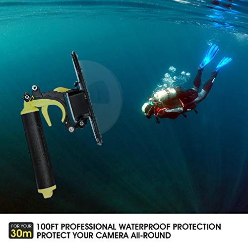 Dome Port for GoPro Hero 7 6 5 Black, Underwater Dive Camera Dome Port with Waterproof Housing Case Trigger Floating Hand Grip Waterproof 98ft/30m for Go Pro Accessories GoPro Hero 7/6/5 Black