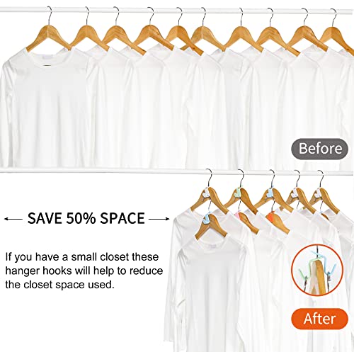 SLMT Clothes Hanger Connector Hooks 200PCS Space Saving Hanger Extender Hooks Closet Organizer for Plastic Hangers 200