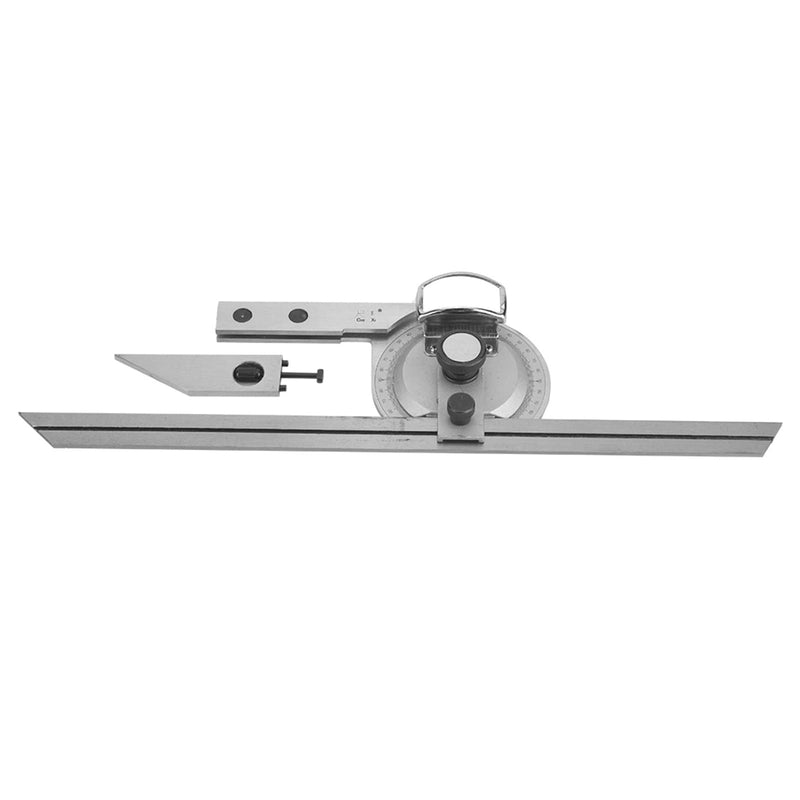 [Australia - AusPower] - Universal Bevel Protractor, 0-360 Degrees Stainless Steel Angle Measuring Ruler Tools with Magnifying Glass for Internal and External Angle Measurement 