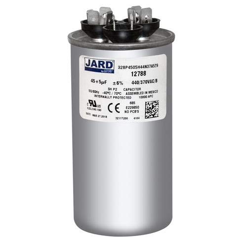 [Australia - AusPower] - 45 + 5 x 370/440 VAC Round Dual Run Capacitor by JARD # 12788 