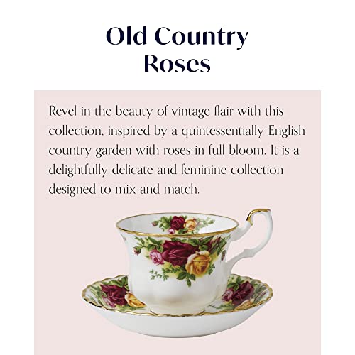 Royal Albert Old Country Roses Teacup & Saucer Set OLD COUNTRY ROSES TEACUP & SAUCER SET, 6.5 OZ