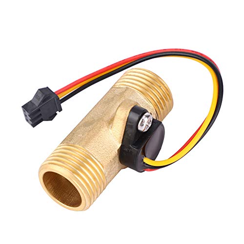 Garosa G1/2 Inch Water Flow Hall Effect Sensor Switch 52 mm Long External Thread Water Liquid Flow Meter Fluid Meter Liquid Water Meter 1-30L/min