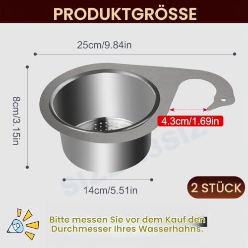 Stainless Steel Sieve Basket Swan Shape 2 Pieces Multi-Functional Sieve | Sink Strainer Drain Basket Kitchen Drain Basket, Stainless Steel Strainer for Filtering Kitchen Waste and Washing Vegetables and Fruit
