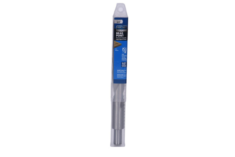 Century Drill & Tool, 37248, 3/4",HSS Brad Point,Drill Bit, Wood Boring Tools 3/4" RS