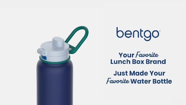 Bentgo Flip 2-in-1 Straw & Chug Leak-Proof Insulated Water Bottle, 40 fl oz Back to Black 40 Ounces