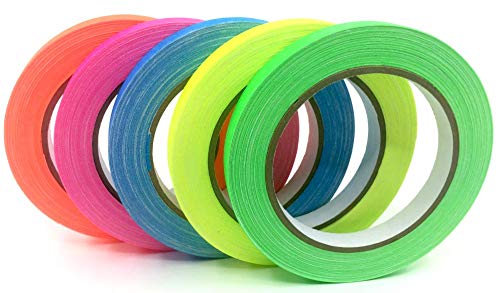 [Australia - AusPower] - Gaffer Power Spike Tape | PROUDLY MADE in The USA Gaffer Tape | 5 Bright Colors 1/2 Inch X 20 Yards 