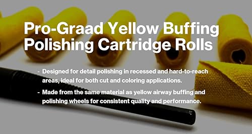 Pro-Graad 25-pack 3/4-inch yellow cloth buffing and polishing cartridge roll kit with assorted rolls