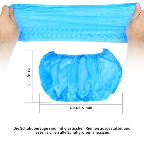 60 Disposable Shoe Covers, Waterproof, Non-Slip Shoe Covers, Extendable, Up to XL Code, Multipurpose Shoe Cover for Family, Clinic, Laboratory, Overshoes, Size One Size