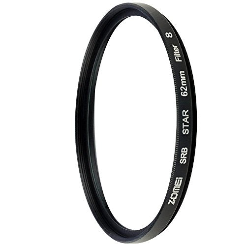 Zomei 62mm Star-Effect Cross Starburst Twinkle Lens + 4 Points Star Filter + 6 Points Star Filter + 8 Points Star Filter Set for Canon Nikon