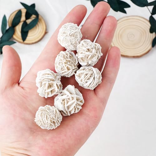 Apengshi 1/2lb Natural Desert Rose Selenite Crystal Rough Raw Stone Mineral Specimen Reiki Collection Energy Stone Home Decoration 0.5 lb