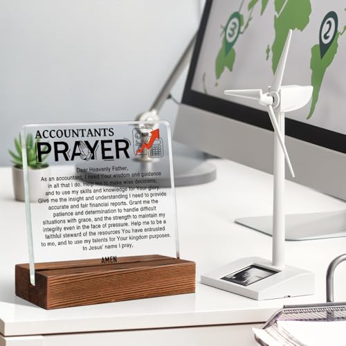 TOUNER Accountants Prayer Acrylic Office Desk Plaque Decor Sign