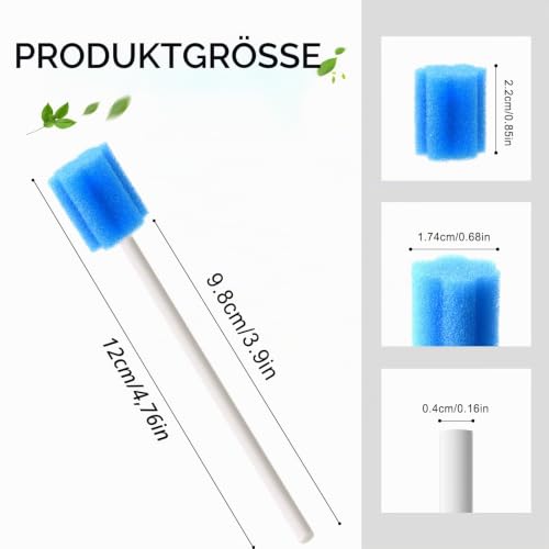 ARGOMAX Pure Mouth Sponges (Pack of 50) - Soft Foam Dental Swabs for Oral Hygiene, Cleaning Teeth and Gums for Care Pack of 50 Plum Blossom Blue