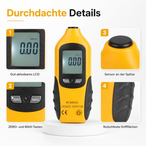 Radiation Detector, HT-M2 Microwave EMF Meter, LCD Display Microwave Leak Detector, Radiation Meter Tester, Electromagnetic EMF Meter Tester 0-9.99 MW/cm2