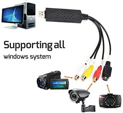 [Australia - AusPower] - VHS to Digital Converter, USB 2.0 Video Capture Card,Old VHS VCR Mini DV Hi8 DVD to Digital Converter for MAC/PC,RCA to USB Video Converter,TV Tape Player Camcorder Windows Mac Compatible Black116 