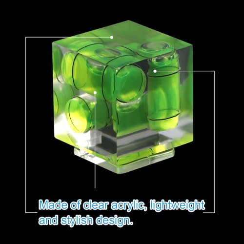 PATIKIL Camera Hot Shoe Cover Level, 2 Pcs 3 Axis Hot Shoe Bubble Spirit Level Standard Flashlight Protector Compatible for Nikon for Fujifilm for Pentax Universal DSLR/SLR Camera, Green