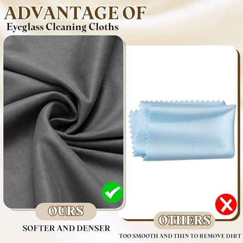 PATIKIL 4Pcs Soft Eyeglass Cloths, 15.8 x 15.8 Electronics Microfiber Cleaning Cloths Eyeglass Cleaning Fabric for Lens Wipes Glasses Cleaner Jewelry LCD Screens Cameras, Dark Gray