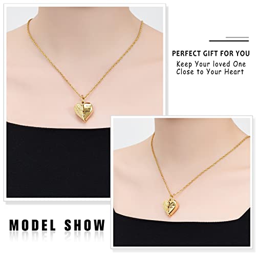 shajwo Cremation Jewelry Angel Wing Heart Urn Necklaces for Ashes Memorial Keepsake Pendant for Women Men Open Style-Mom