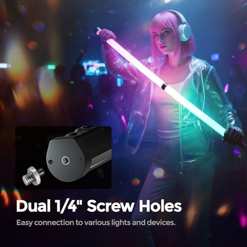 PHOTOOLEX Magnetic Light Wand, 360° RGB Tube Light, LED Video Light Stick 320mm