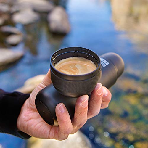 WACACO Minipresso NS, Portable Espresso Machine, Compatible Original NS Capsules, Travel Coffee Maker, Manually Operated from Piston Action Grey