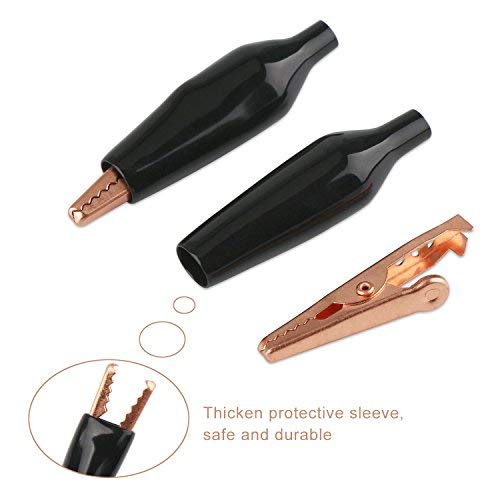 [Australia - AusPower] - DROK Alligator Clips, 20pcs Insulated Electrical Test Kit 1.77"/45mm 10A Pure Copper Alligator Clip Crocodile Clamps Jumper Helper with Protective Insulation Cover 