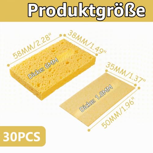 Pack of 30 soldering tip cleaning sponges, replacement sponges, sponges for soldering irons | Soldering sponges, soldering tip cleaners, industrial sponges, soldering iron cleaning sponges, pads for workbenches and workshops