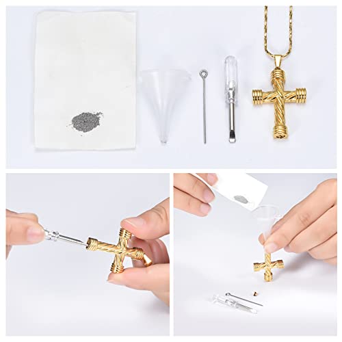 Minicremation Rope Winding Cross Cremation Ashes Cremation Jewelry for Ashes Cross Memorial Urn Necklace Pendant Keepsake Religious Cross Ashes Jewelry